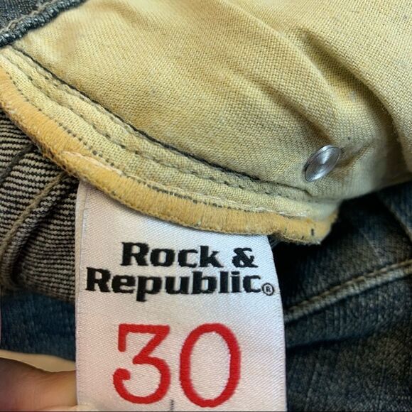 Rock & Republic pink stitching bootcut jeans Sz 30 - Picture 6 of 11